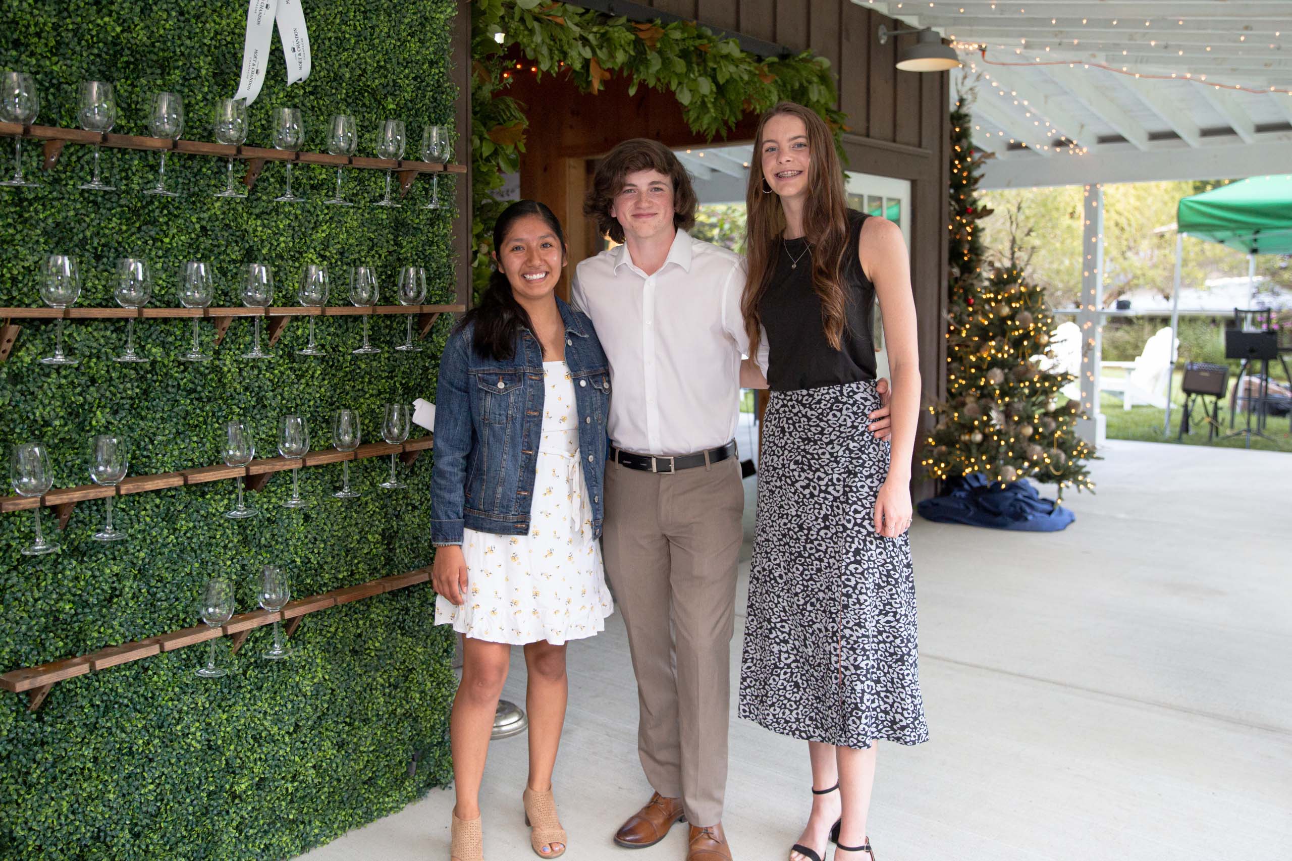 Three high school students shared remarks during the program, including (left to right) Esme Perez, Zach Russell, and Faith Taylor. These students represent members of the Class of 2022, Summit's inaugural senior class. The school's first-ever high school graduation is scheduled for May 21, 2022.