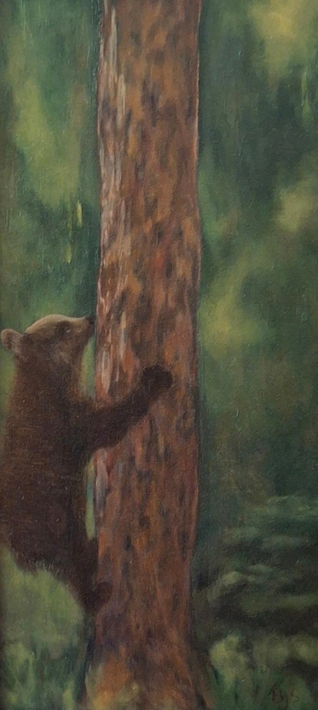 november-2024-cover-artist-Barbara-Sallow-bear-climbing-trees