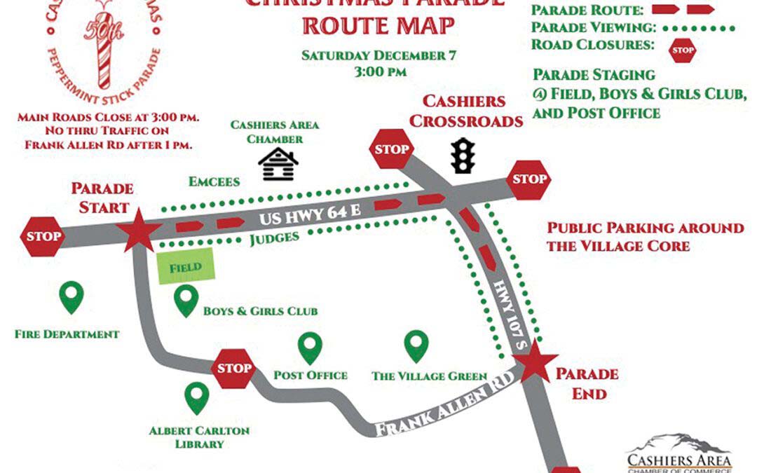 Christmas Peppermint Stick Parade Route