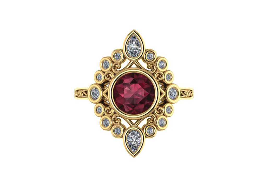 Garnet Ring Top View