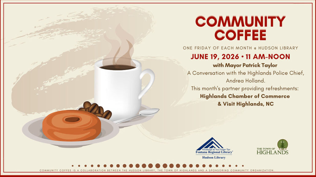 highlands-nc-hudson-library-community-coffee-mayor-taylor-june-26