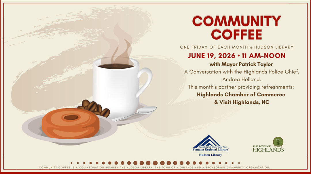 highlands-nc-hudson-library-community-coffee-mayor-taylor-june-26
