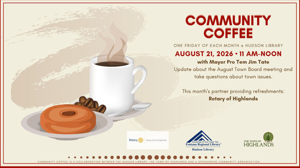 highlands-nc-hudson-library-community-coffee-mayor-